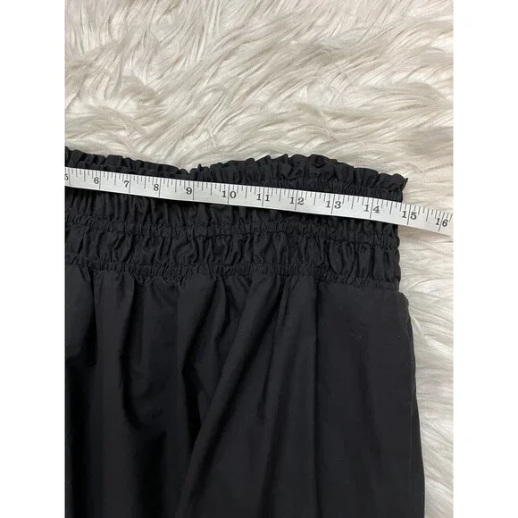 Anthropologie The Somerset Maxi Skirt Tiered Smocked Waist Lined Black SZ LP - Picture 4 of 11